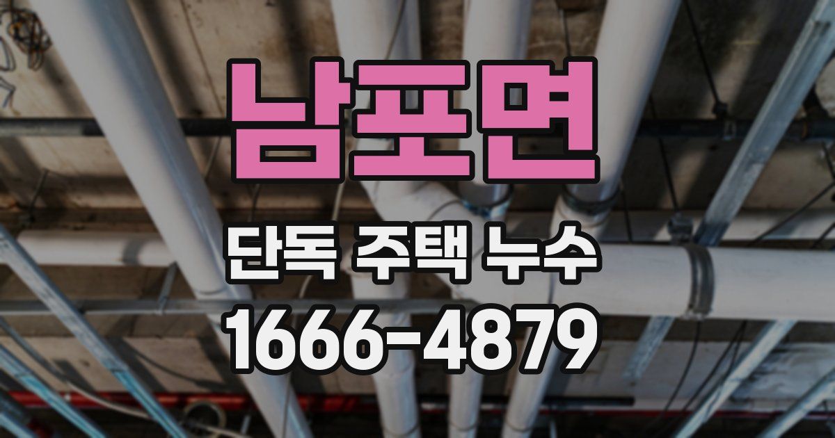 남포면 단독 주택 누수