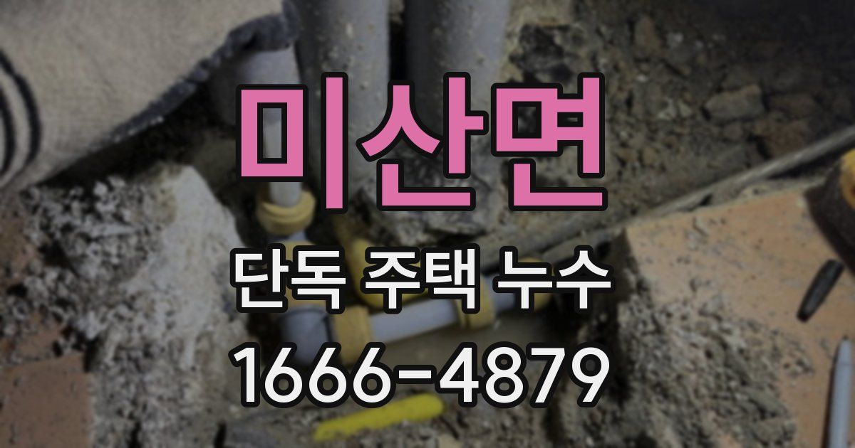미산면 단독 주택 누수