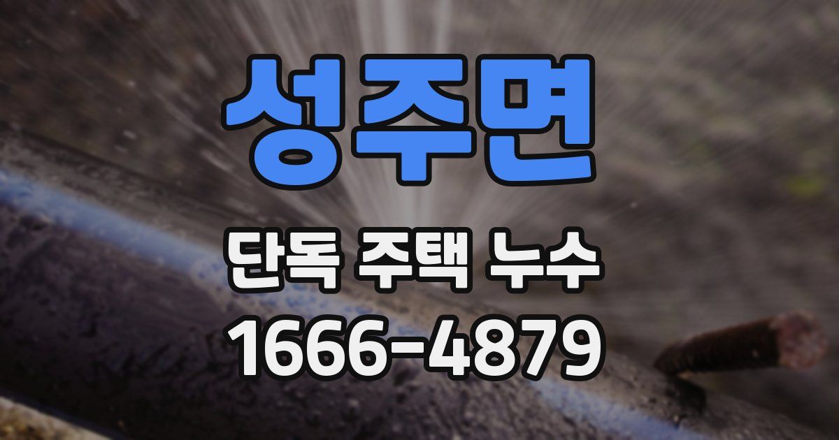 성주면 단독 주택 누수