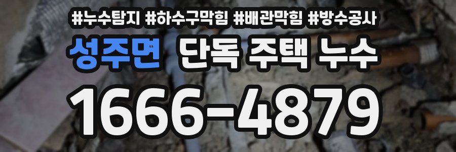 성주면 단독 주택 누수
