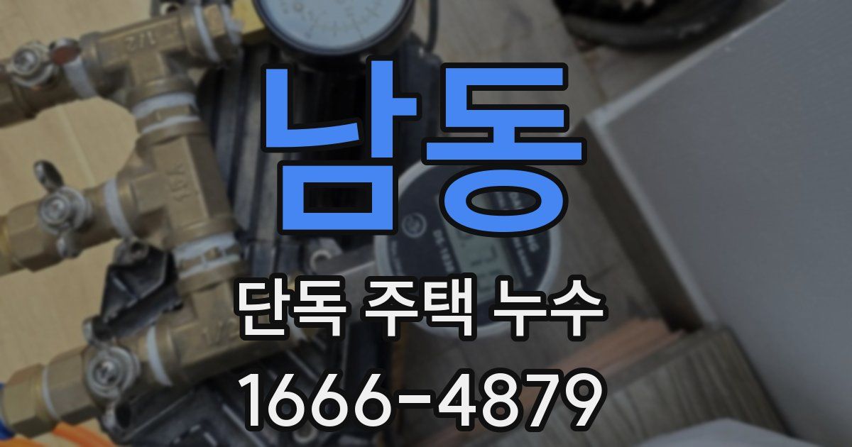 남동 단독 주택 누수