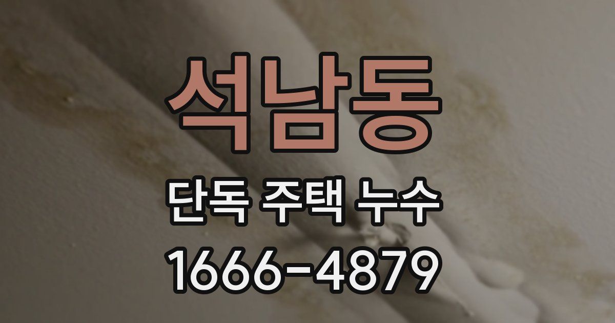 석남동 단독 주택 누수