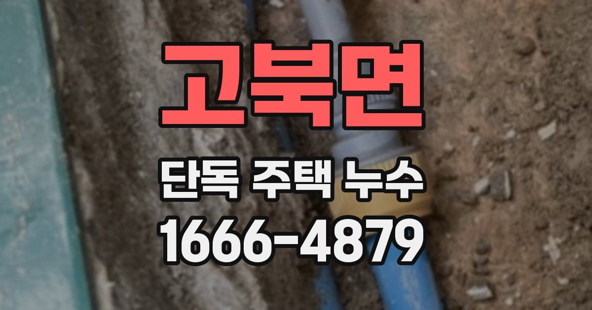 고북면 단독 주택 누수