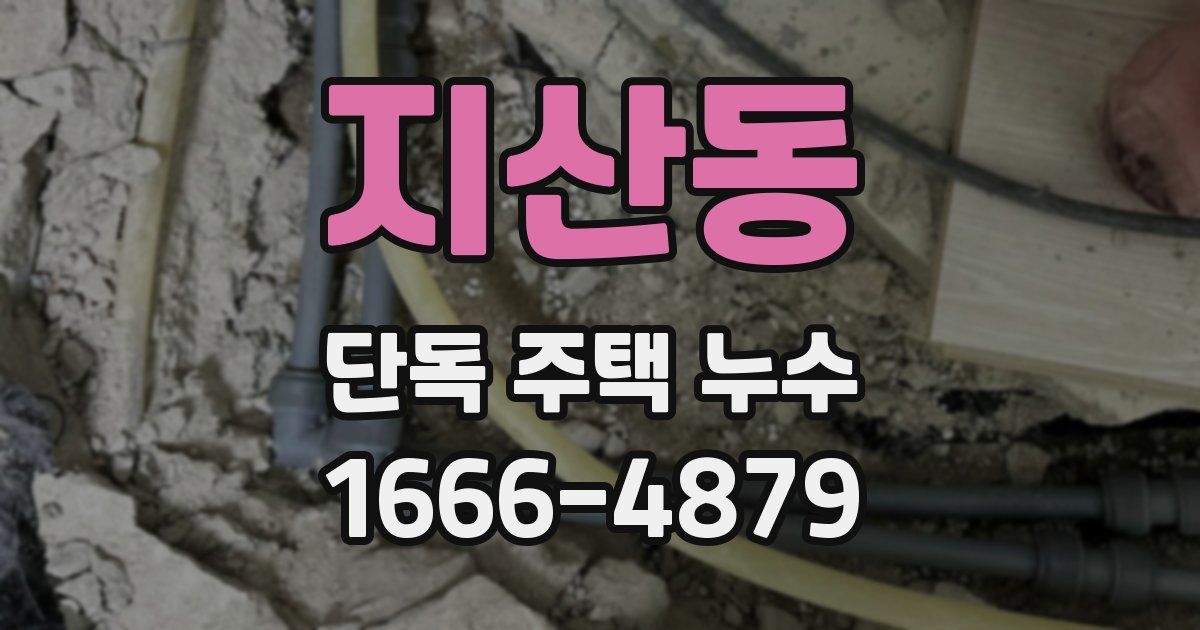 지산동 단독 주택 누수