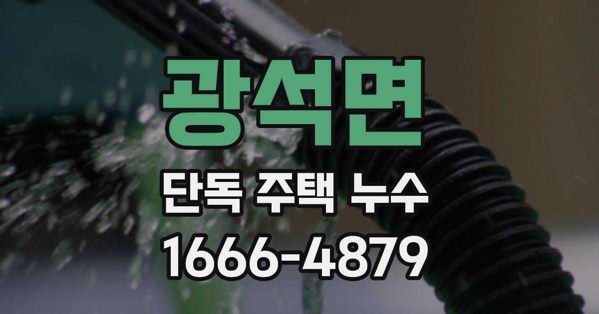 광석면 단독 주택 누수
