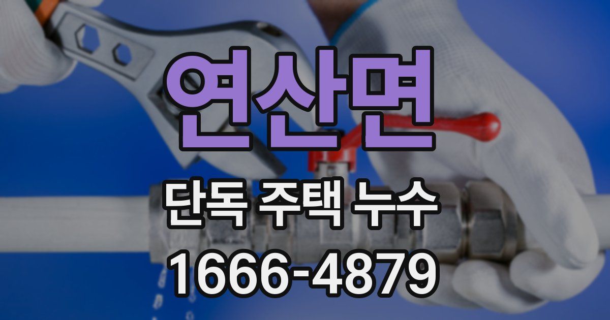 연산면 단독 주택 누수