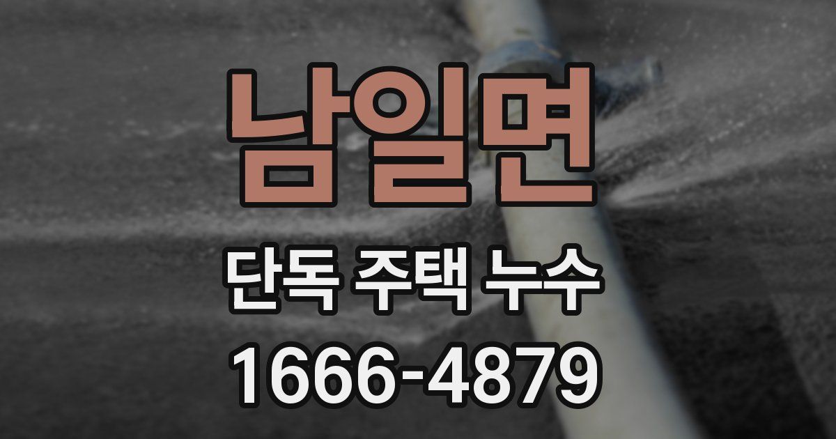남일면 단독 주택 누수