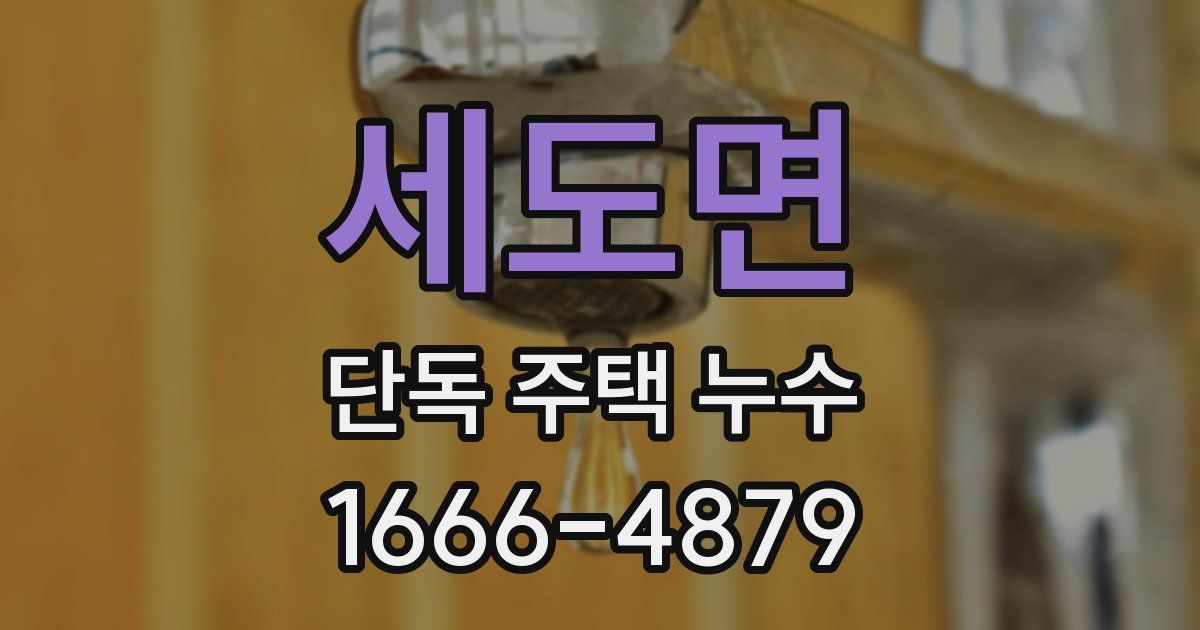 세도면 단독 주택 누수