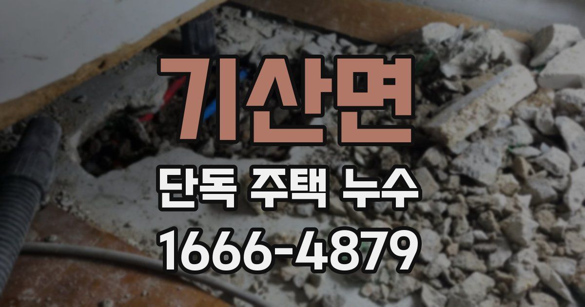 기산면 단독 주택 누수