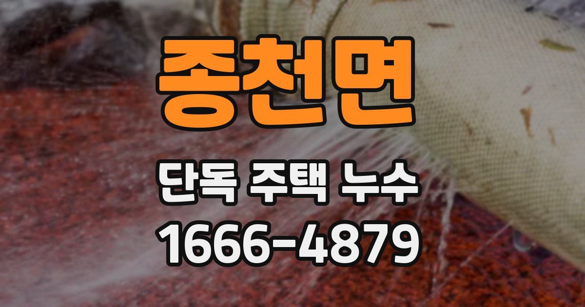 종천면 단독 주택 누수