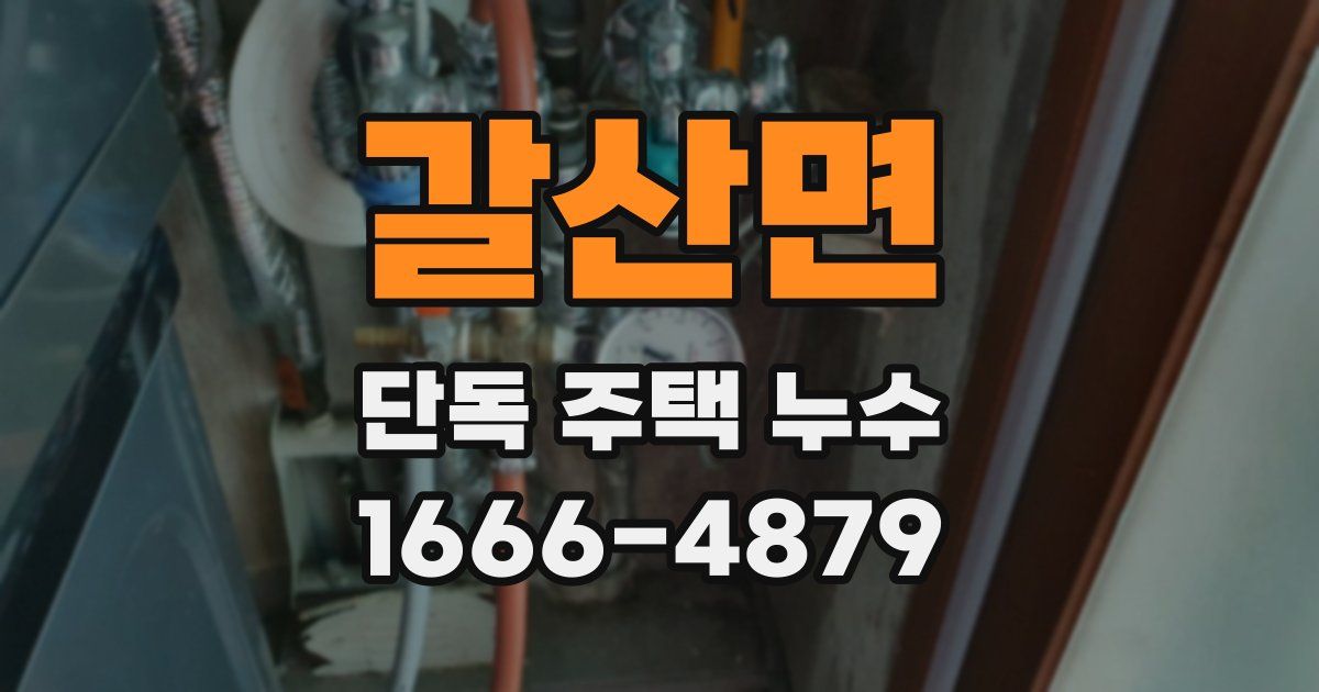 갈산면 단독 주택 누수