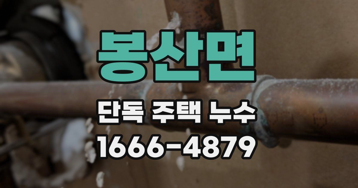 봉산면 단독 주택 누수