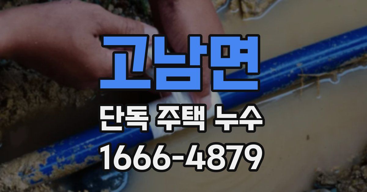 고남면 단독 주택 누수