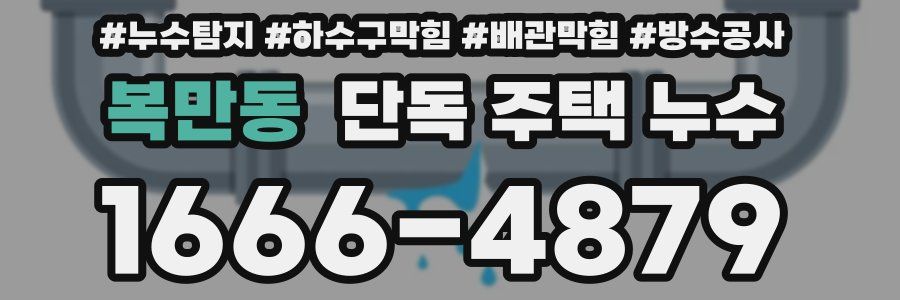 복만동 단독 주택 누수