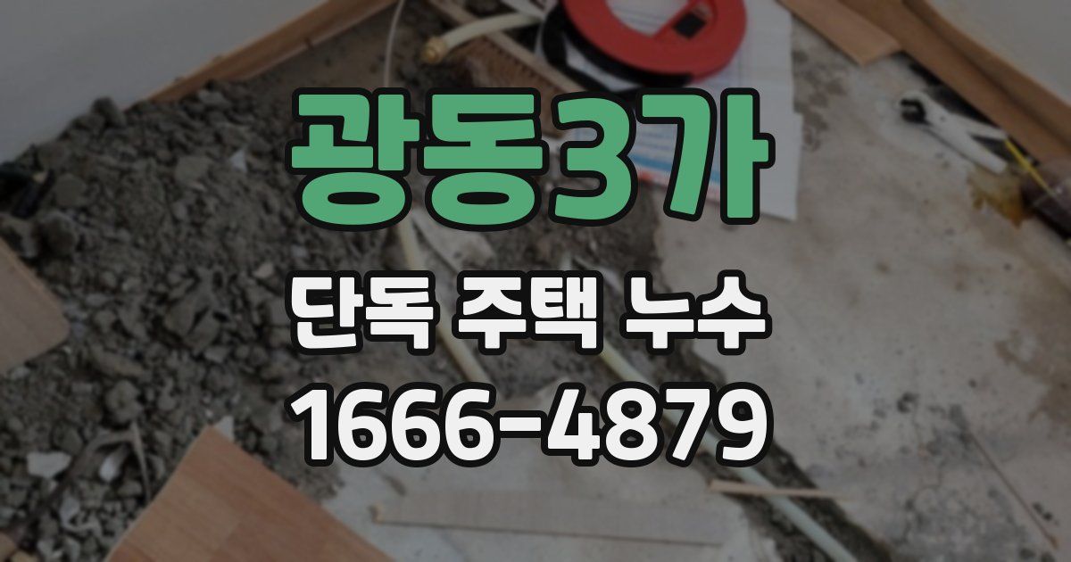 광동3가 단독 주택 누수