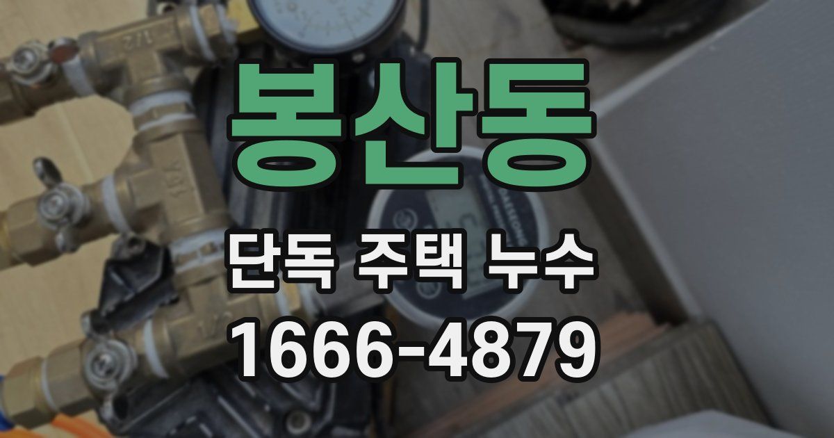 봉산동 단독 주택 누수