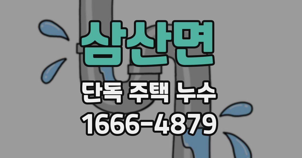 삼산면 단독 주택 누수