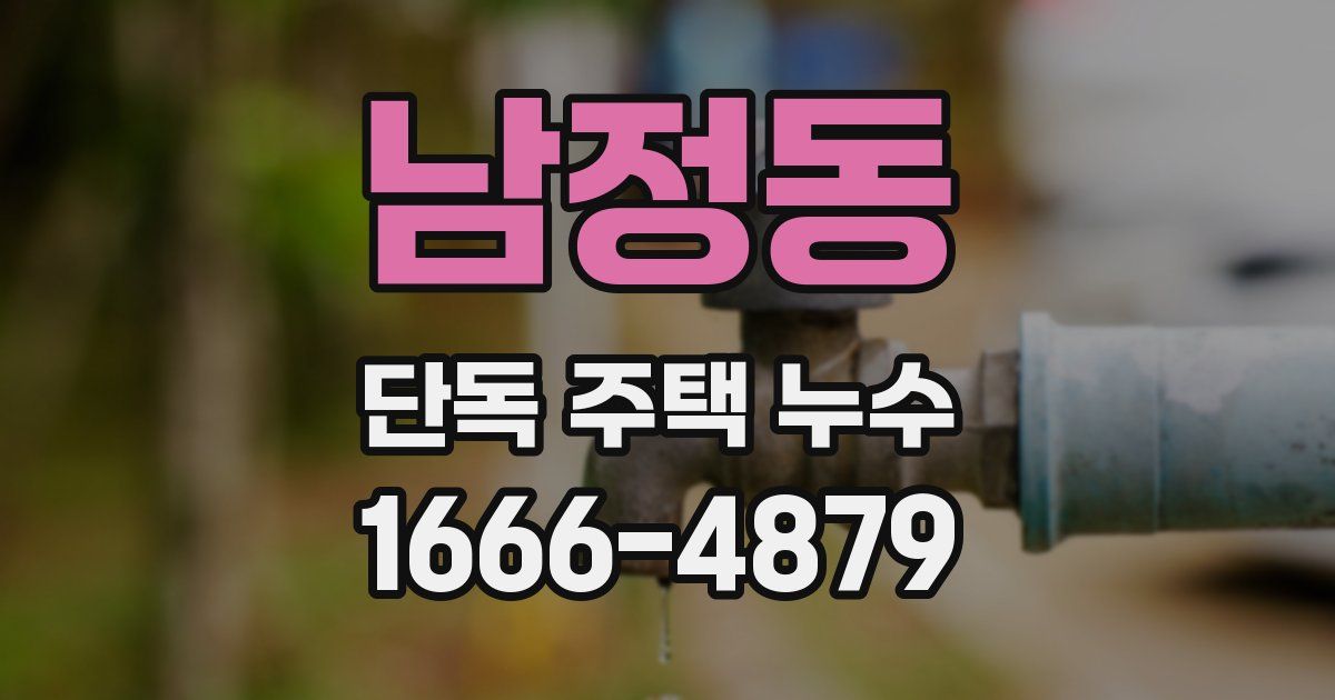 남정동 단독 주택 누수
