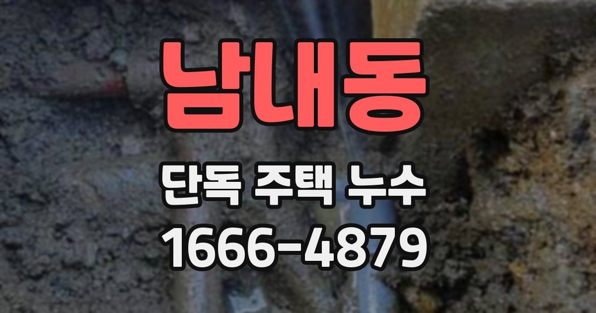 남내동 단독 주택 누수