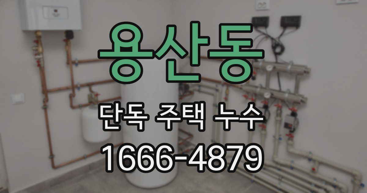 용산동 단독 주택 누수