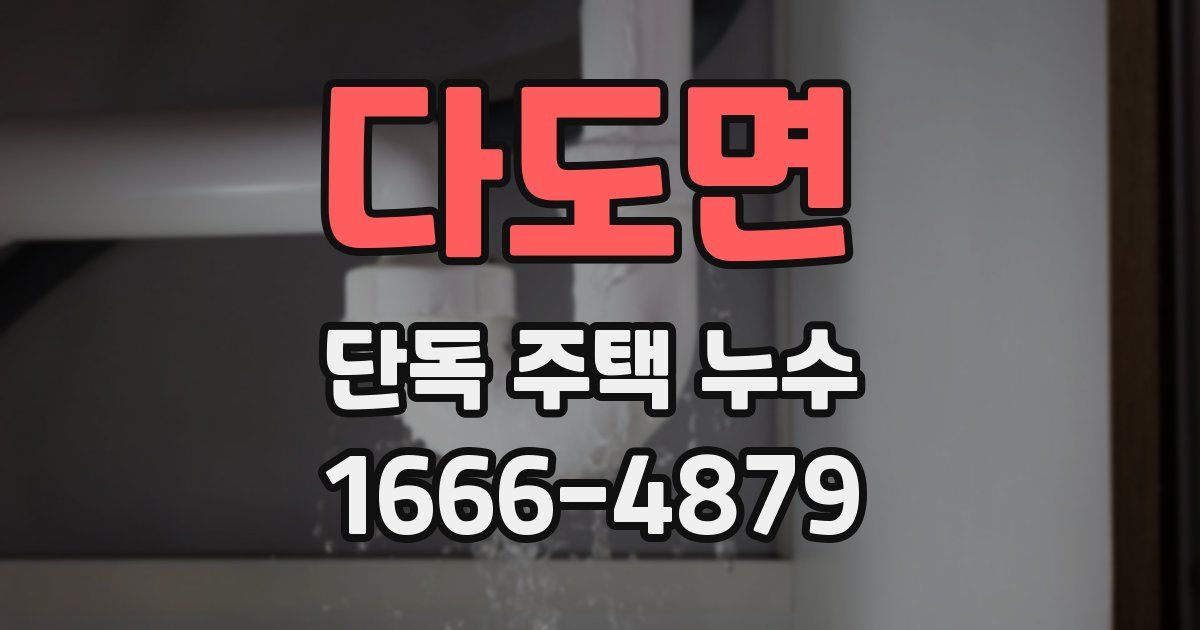 다도면 단독 주택 누수