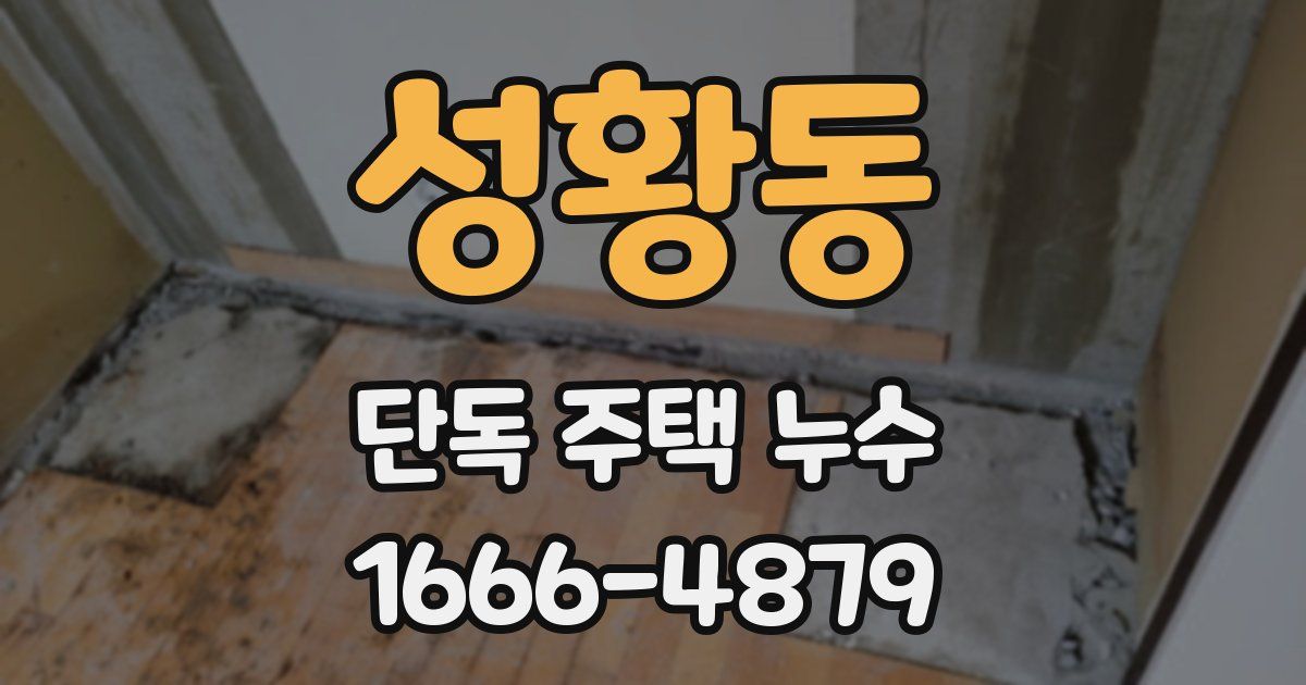성황동 단독 주택 누수