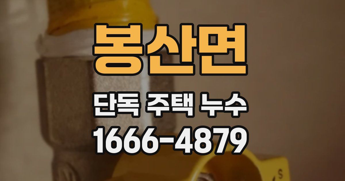 봉산면 단독 주택 누수