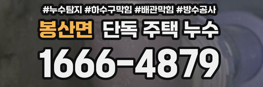 봉산면 단독 주택 누수