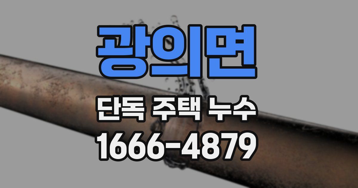 광의면 단독 주택 누수