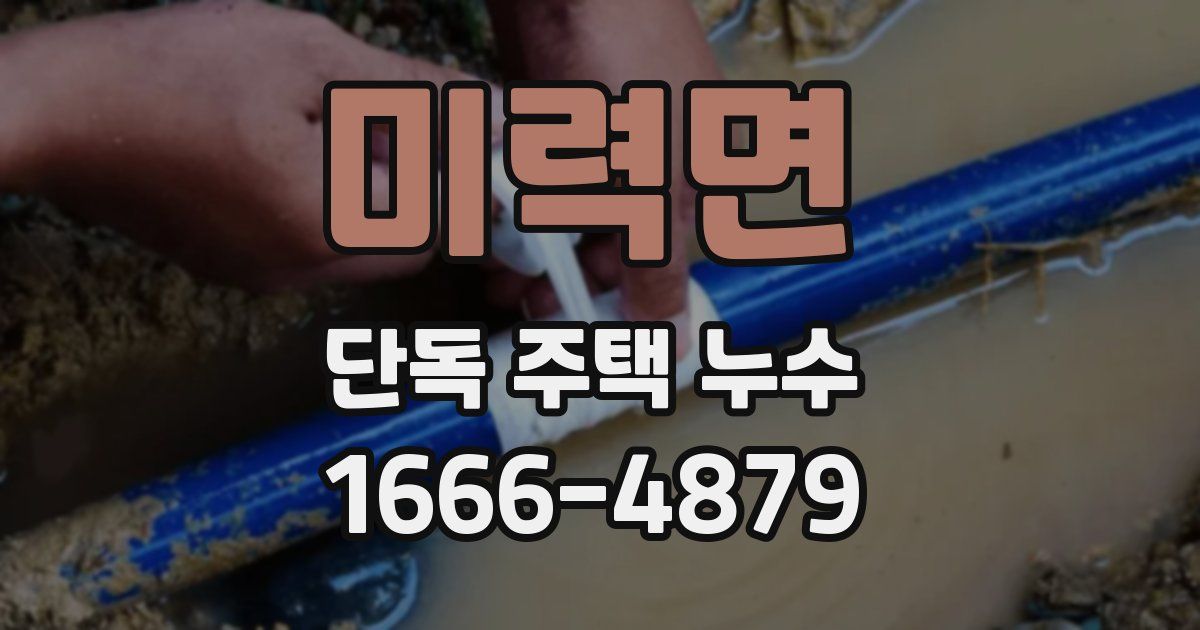 미력면 단독 주택 누수