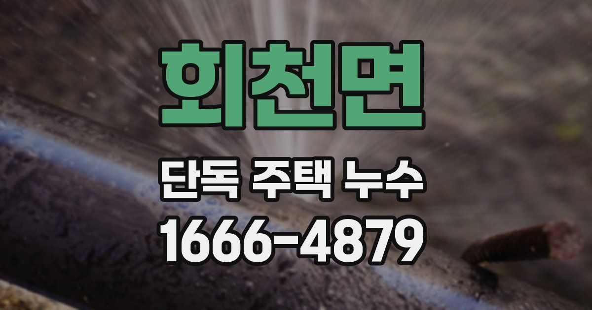 회천면 단독 주택 누수