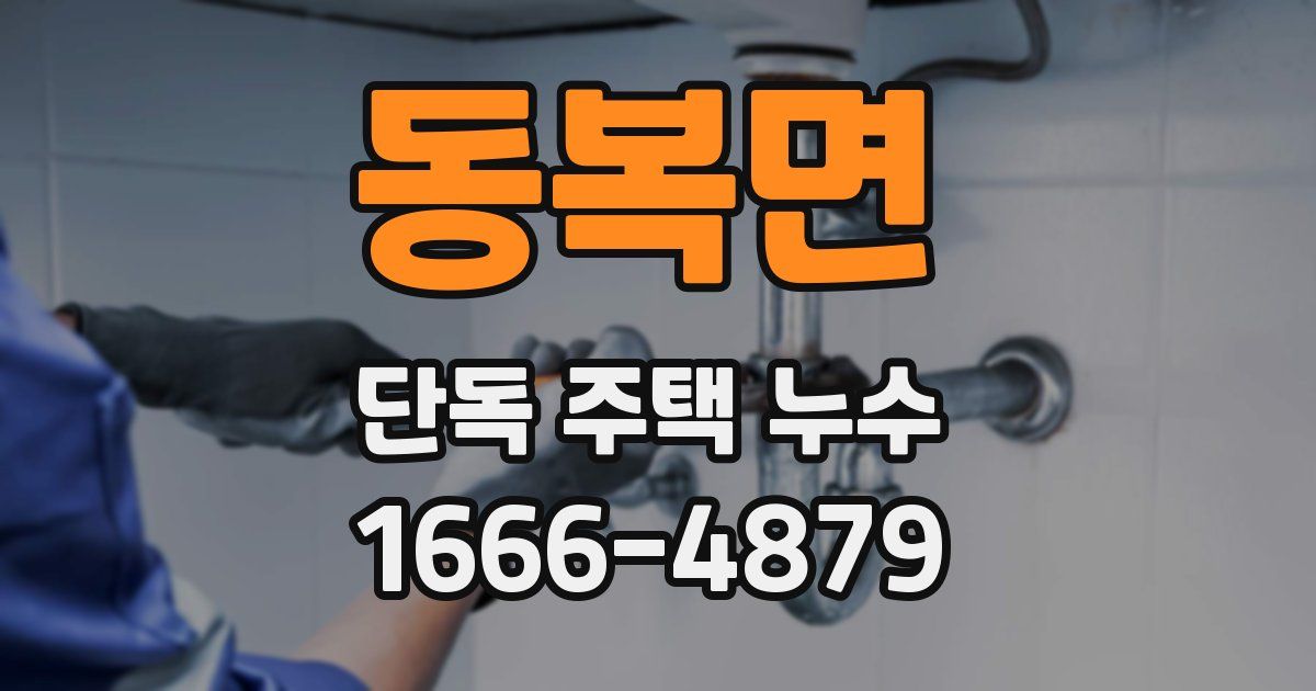 동복면 단독 주택 누수