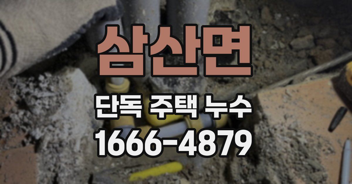 삼산면 단독 주택 누수