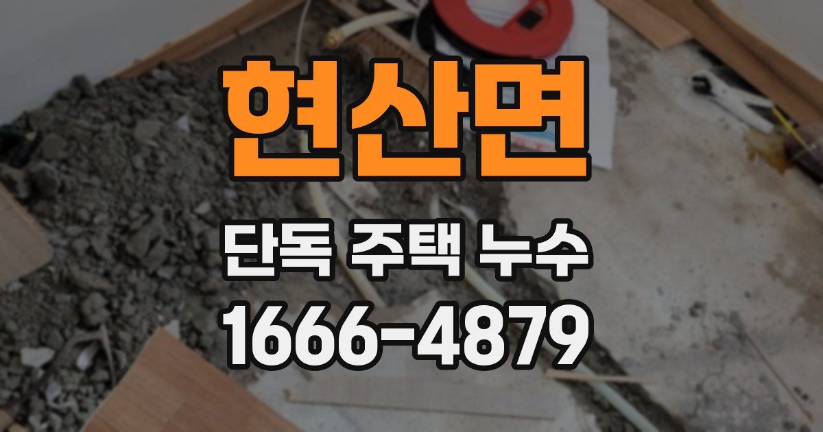 현산면 단독 주택 누수