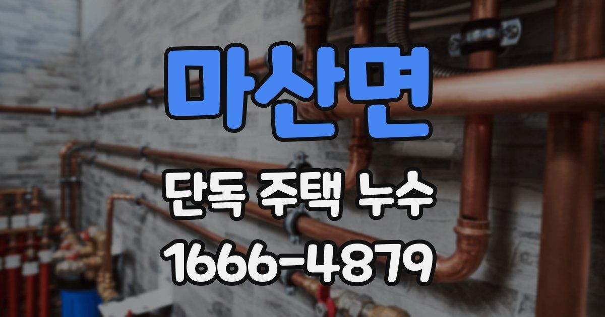 마산면 단독 주택 누수