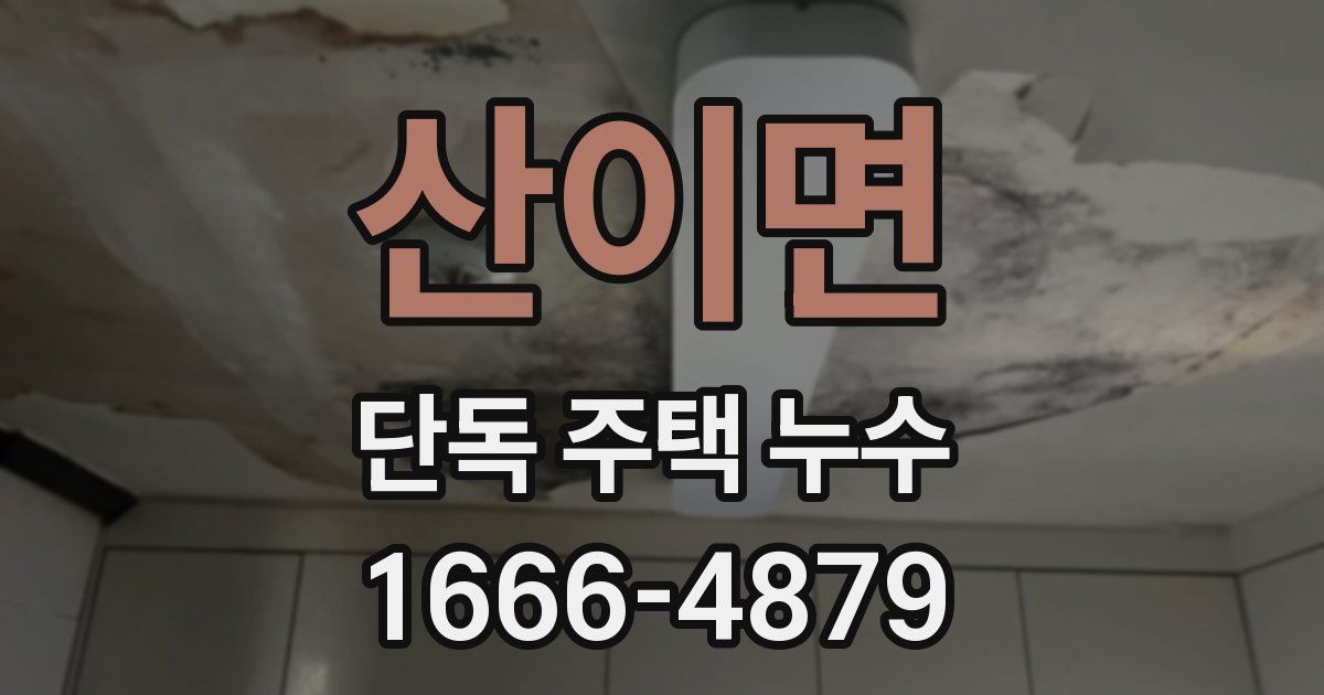 산이면 단독 주택 누수