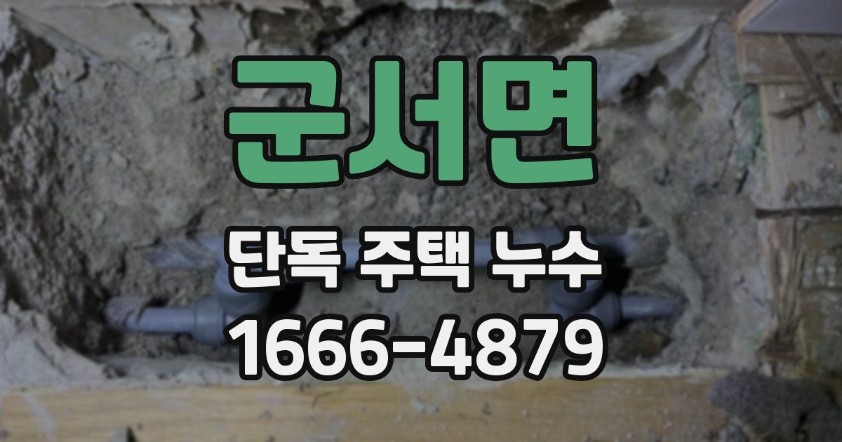 군서면 단독 주택 누수