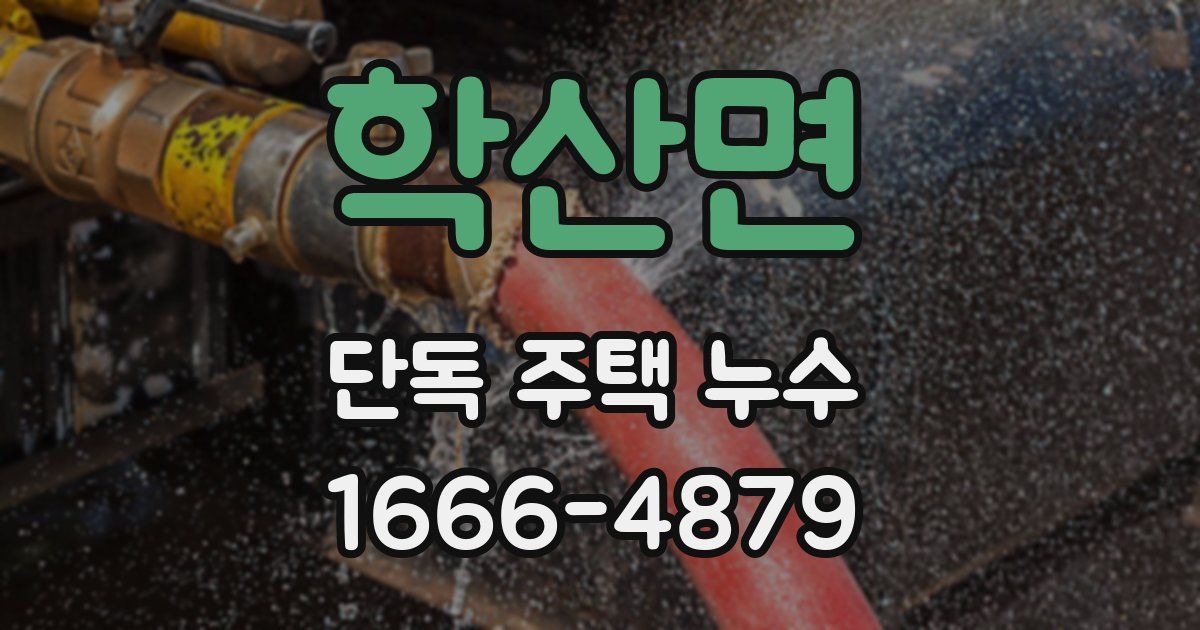 학산면 단독 주택 누수