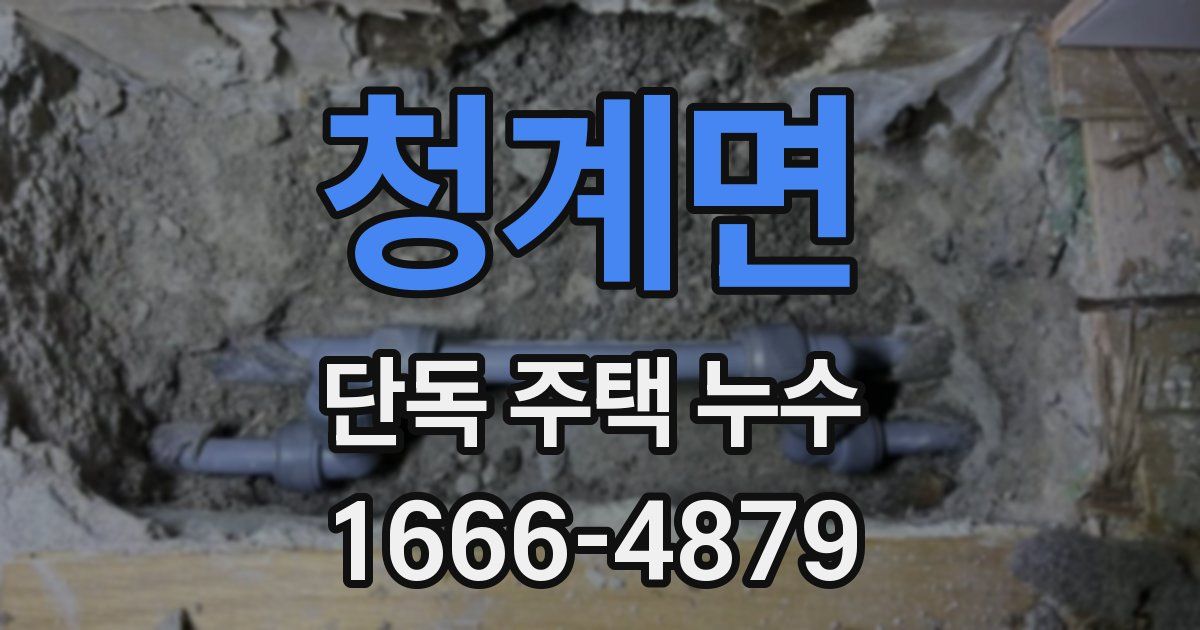 청계면 단독 주택 누수