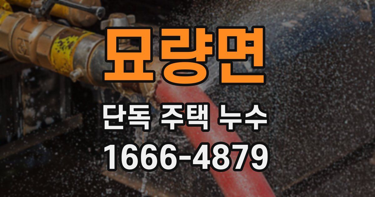 묘량면 단독 주택 누수