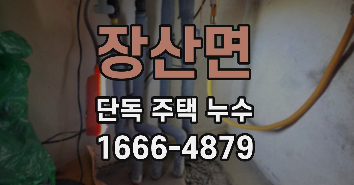 장산면 단독 주택 누수