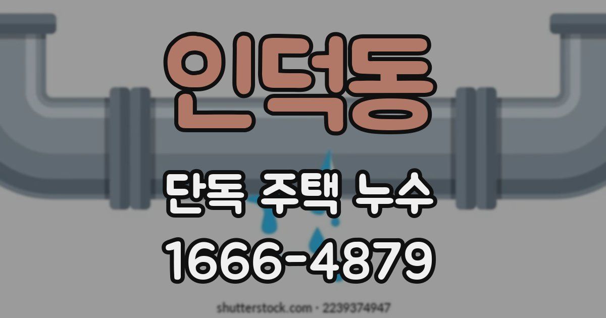 인덕동 단독 주택 누수