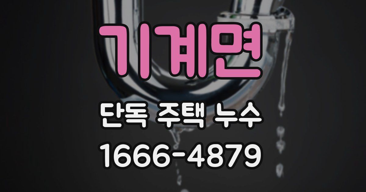 기계면 단독 주택 누수