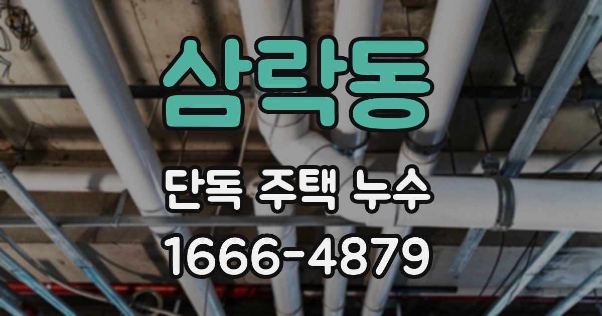 삼락동 단독 주택 누수