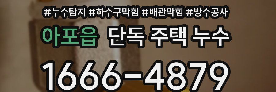 아포읍 단독 주택 누수