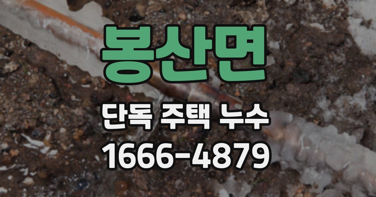 봉산면 단독 주택 누수