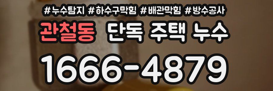 관철동 단독 주택 누수