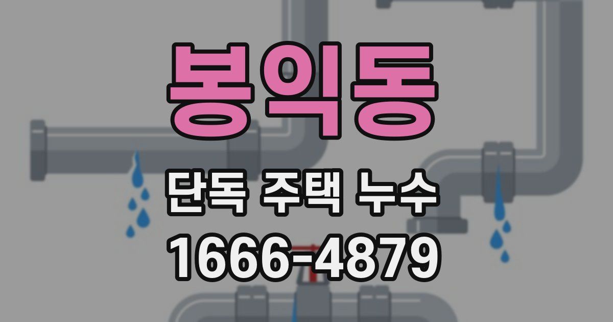 봉익동 단독 주택 누수