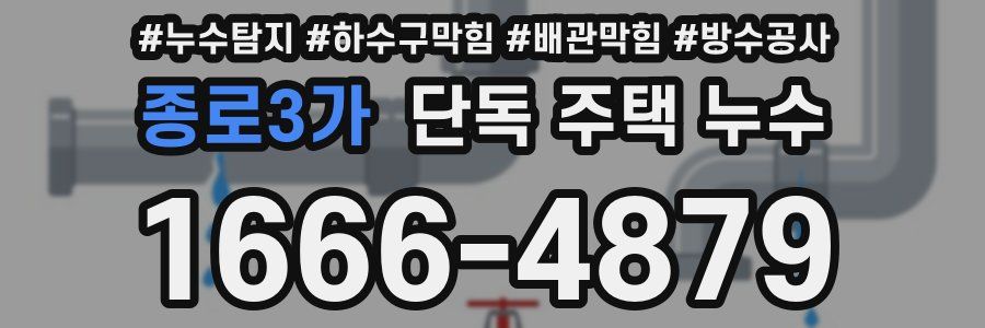 종로3가 단독 주택 누수