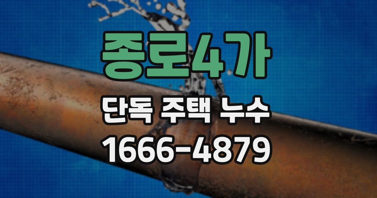 종로4가 단독 주택 누수